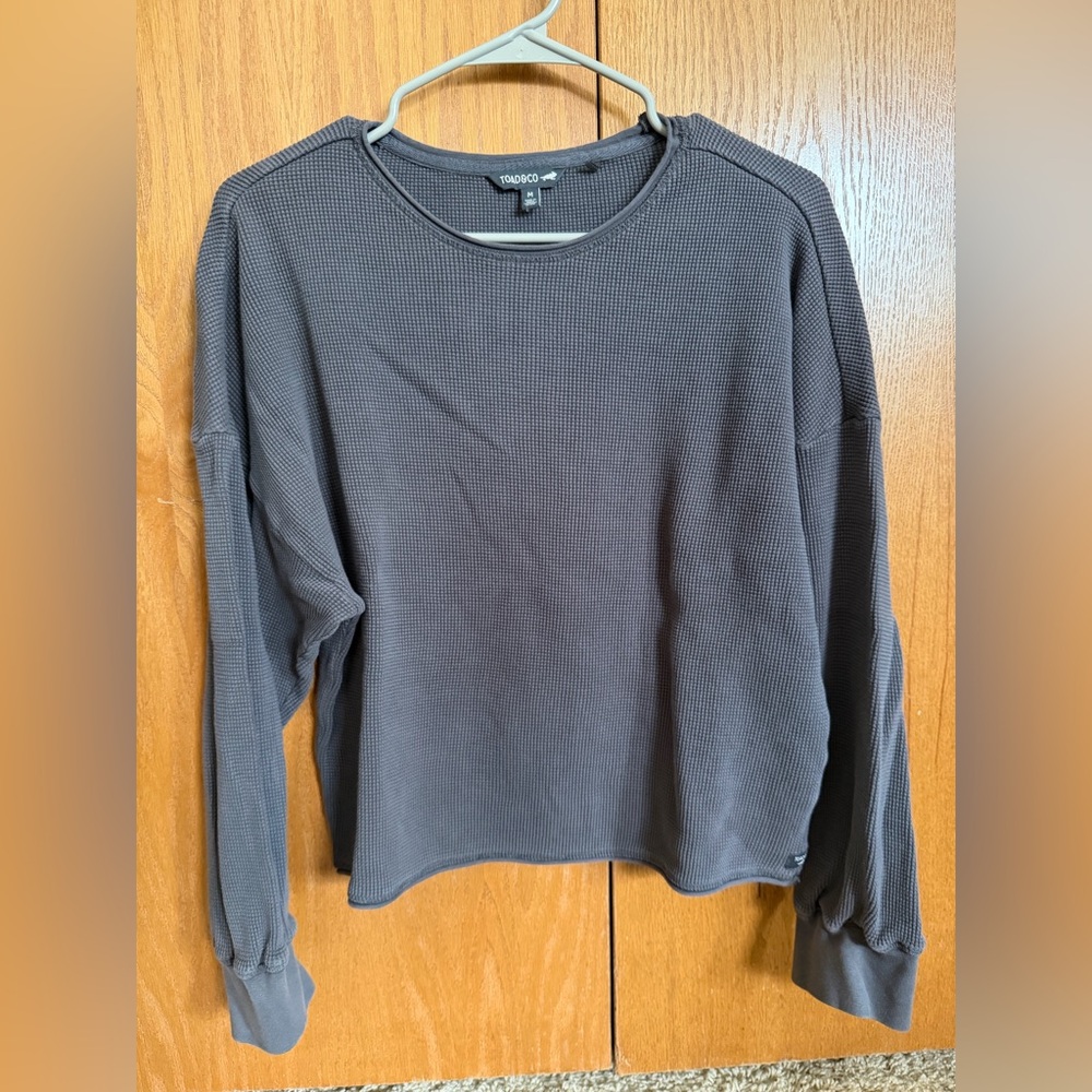 Toad and Co Long Sleeve Waffle Knit Top in Charcoal